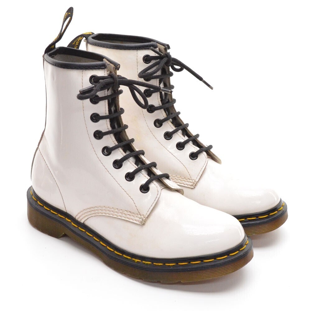 Dr Martens 1460 White Patent Lace Combat Boots 39 / 8